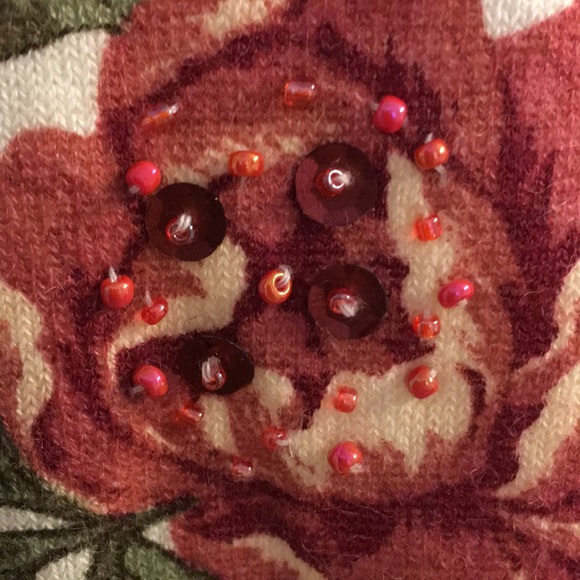 3X CJ Banks Floral Cotton Sweater with Bead Embellishment - Picture 5 of 15